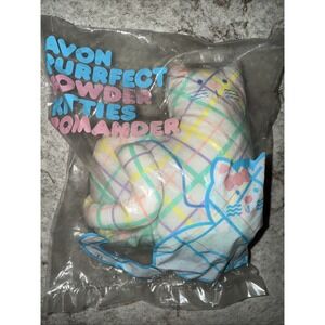 Vintage 90s Avon Purrfect Powder Kitties Pomander Pastel Plush Sachet Cat Kitten